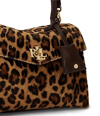 Lauren Ralph Lauren Farrah Leopard Print Haircalf Small Soft Satchel Bag