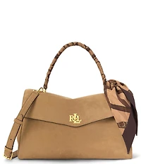 Lauren Ralph Lauren Farrah Scarf-Trim Medium Soft Satchel Bag