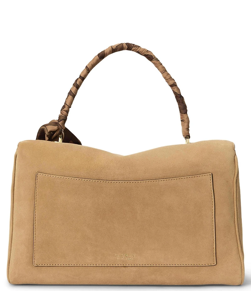Lauren Ralph Lauren Farrah Scarf-Trim Medium Soft Satchel Bag