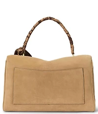 Lauren Ralph Lauren Farrah Scarf-Trim Medium Soft Satchel Bag
