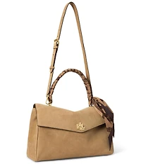 Lauren Ralph Lauren Farrah Scarf-Trim Medium Soft Satchel Bag