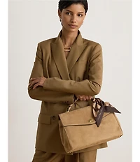 Lauren Ralph Lauren Farrah Scarf-Trim Medium Soft Satchel Bag