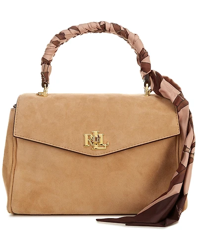 Lauren Ralph Lauren Farrah Scarf-Trim Small Soft Satchel Bag