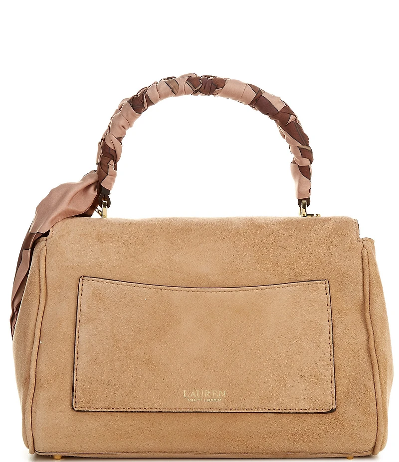Lauren Ralph Lauren Farrah Scarf-Trim Small Soft Satchel Bag