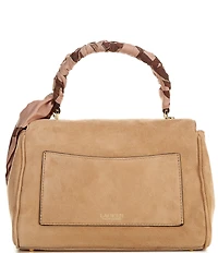 Lauren Ralph Lauren Farrah Scarf-Trim Small Soft Satchel Bag