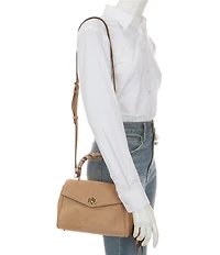 Lauren Ralph Lauren Farrah Scarf-Trim Small Soft Satchel Bag
