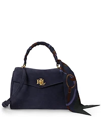 Lauren Ralph Lauren Farrah Scarf-Trim Small Soft Suede Satchel Bag