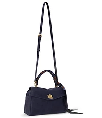 Lauren Ralph Lauren Farrah Scarf-Trim Small Soft Suede Satchel Bag