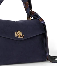 Lauren Ralph Lauren Farrah Scarf-Trim Small Soft Suede Satchel Bag