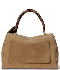 Lauren Ralph Lauren Farrah Scarf-Trim Small Soft Suede Satchel Bag