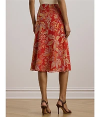 Lauren Ralph Lauren Floral Crinkle Georgette A-Line Pull-On Skirt