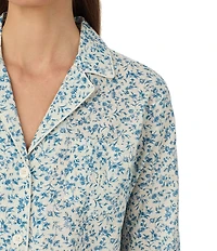 Lauren Ralph Lauren Floral Print Woven 3/4 Sleeve Notch Collar Ankle Pajama Set
