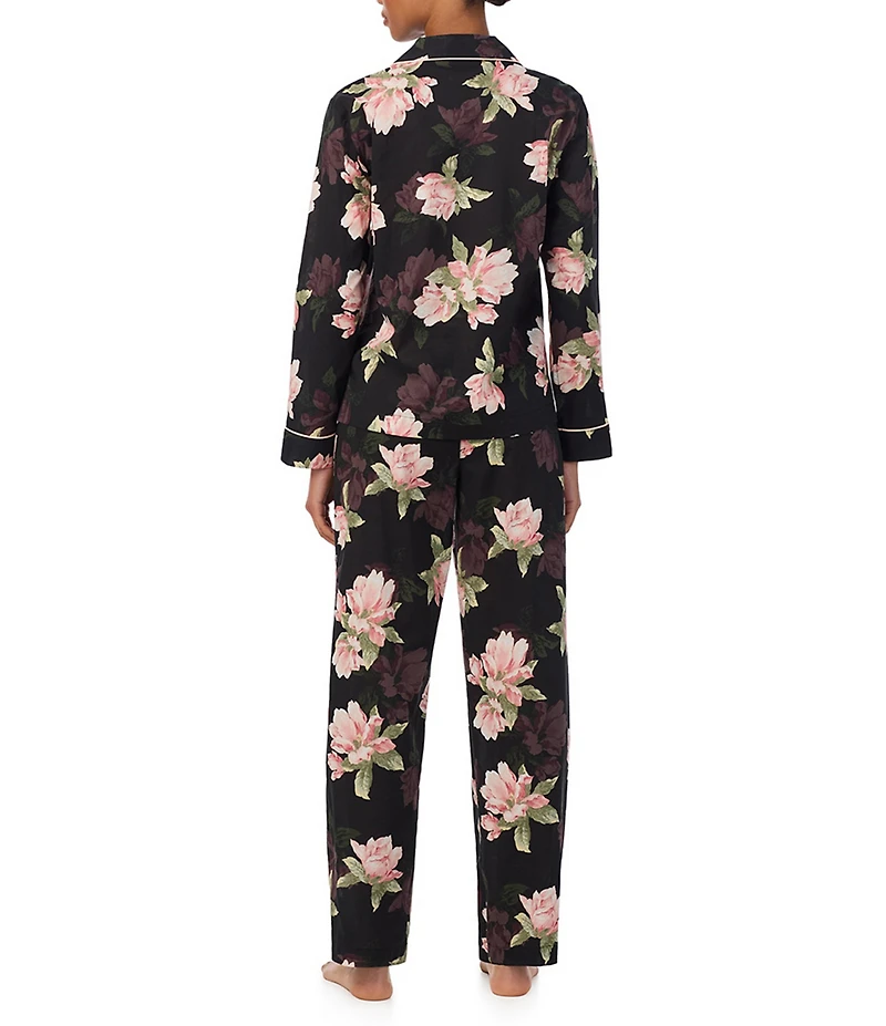 Lauren Ralph Lauren Floral Print Long Sleeve Notch Collar Pajama Set