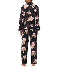 Lauren Ralph Lauren Floral Print Long Sleeve Notch Collar Pajama Set