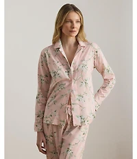 Lauren Ralph Lauren Floral Print Long Sleeve Notch Collar Woven Long Pajama Set