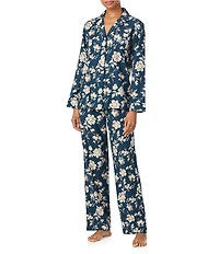 Lauren Ralph Lauren Floral Print Long Sleeve Notch Collar Woven Long Pajama Set