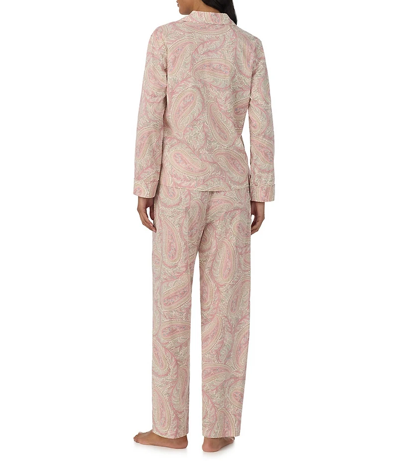 Lauren Ralph Lauren Floral Print Long Sleeve Notch Collar Woven Pajama Set