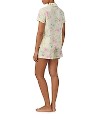 Lauren Ralph Lauren Floral Print Short Sleeve Notch Collar Woven Shorty Pajama Set