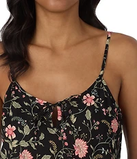 Lauren Ralph Lauren Floral Print Sleeveless Scoop Neck Woven Chemise