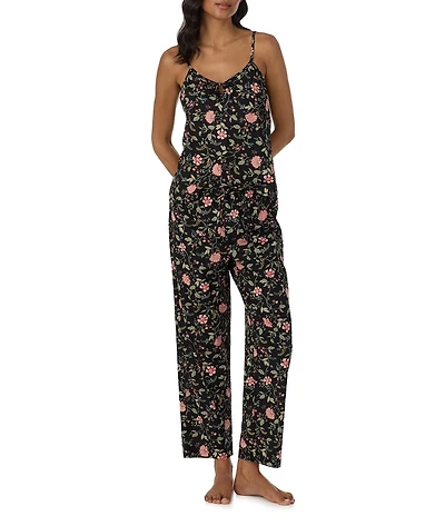 Lauren Ralph Lauren Floral Print Sleeveless Scoop Neck Woven Long Pajama Set