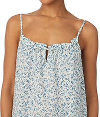 Lauren Ralph Lauren Floral Print Sleeveless Tunnel Neck Woven Short Nightgown