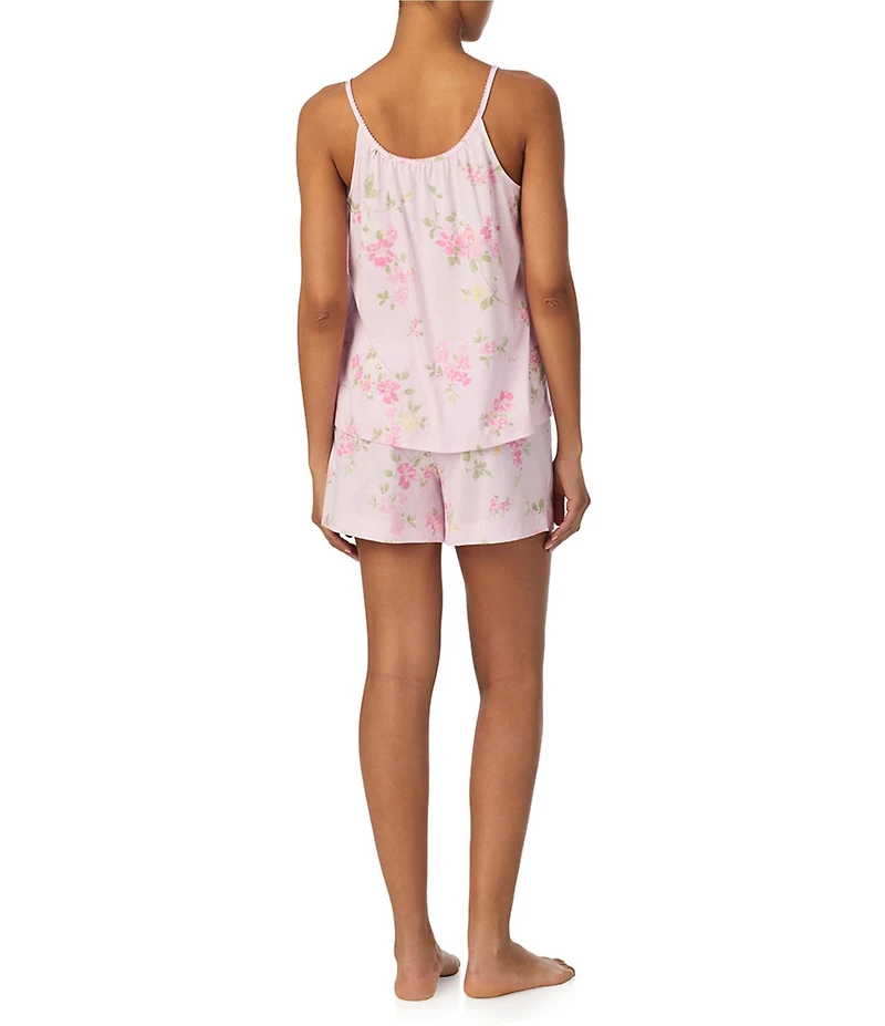 Lauren Ralph Lauren Floral Print Sleeveless V Neck Jersey Knit Shorty Pajama Set