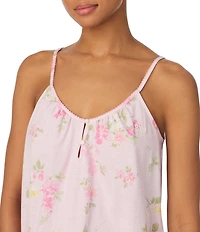 Lauren Ralph Lauren Floral Print Sleeveless V Neck Jersey Knit Shorty Pajama Set