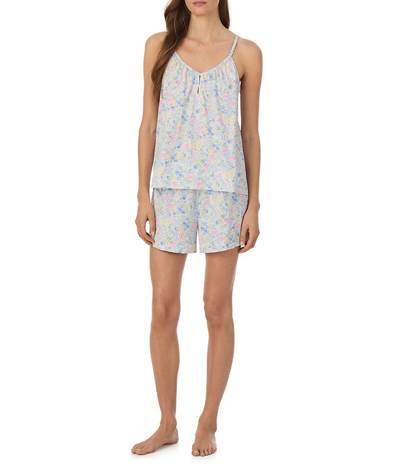 Lauren Ralph Lauren Floral Print Sleeveless V-Neck Jersey Knit Shorty Pajama Set