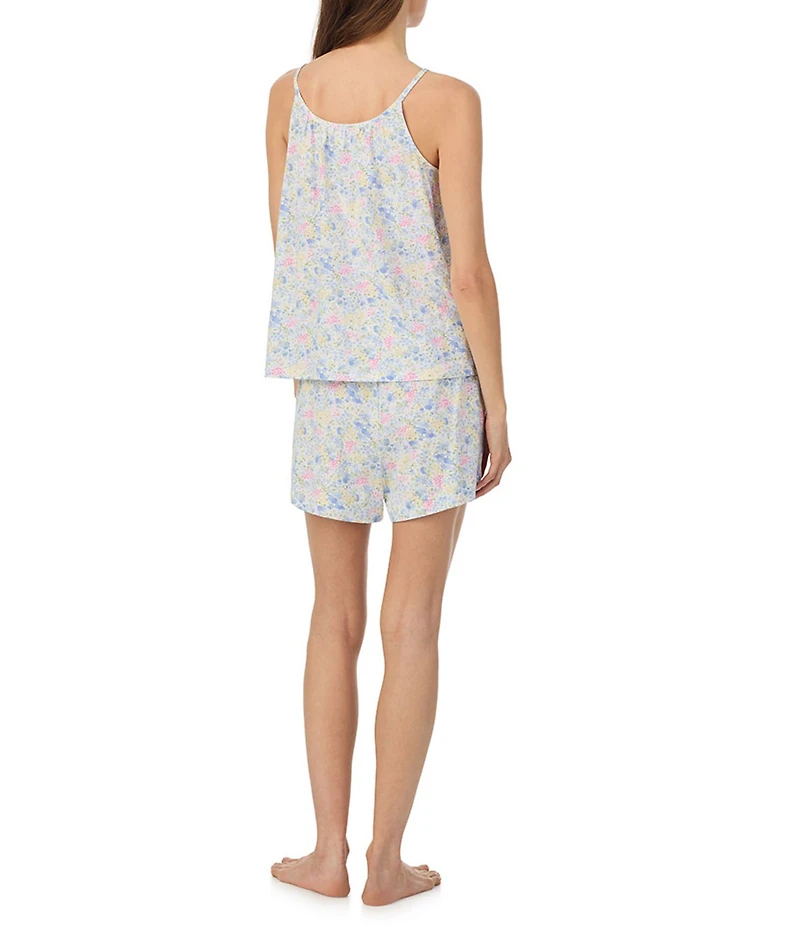Lauren Ralph Lauren Floral Print Sleeveless V-Neck Jersey Knit Shorty Pajama Set
