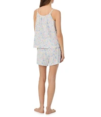 Lauren Ralph Lauren Floral Print Sleeveless V-Neck Jersey Knit Shorty Pajama Set