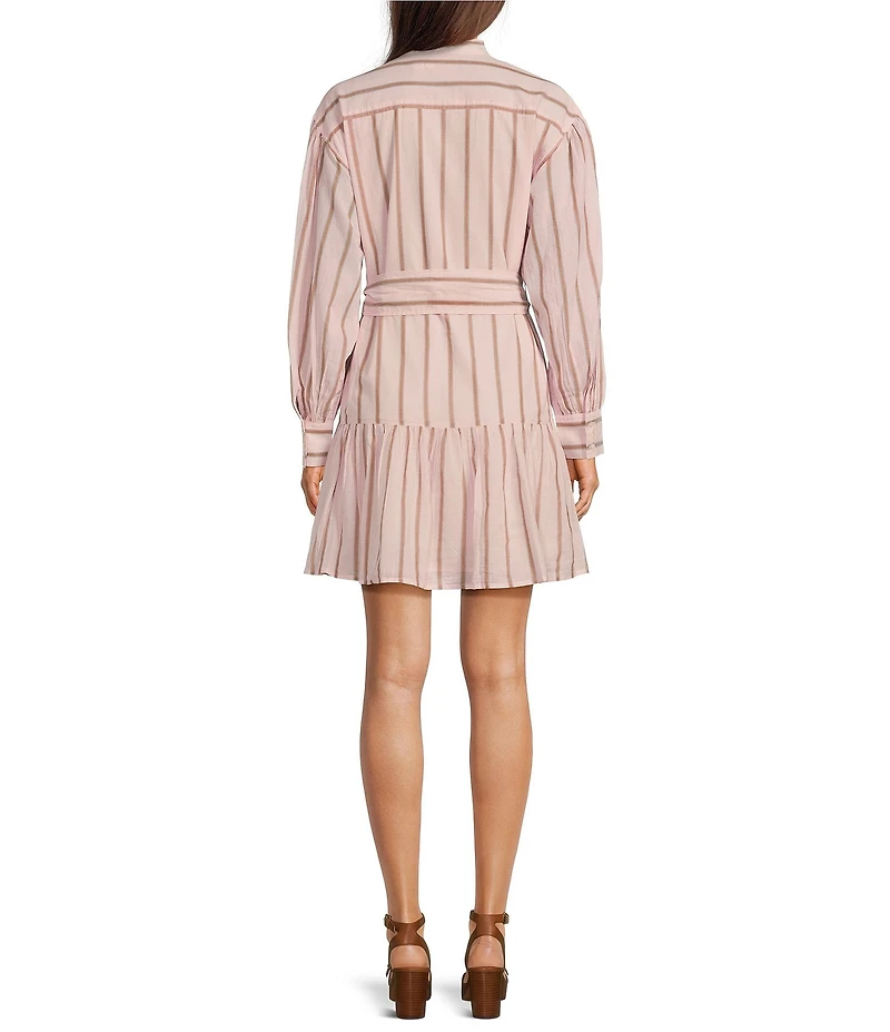 Lauren Ralph Lauren Georgette V-Neck Long Sleeve A-Line Dress