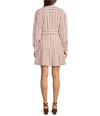 Lauren Ralph Lauren Georgette V-Neck Long Sleeve A-Line Dress