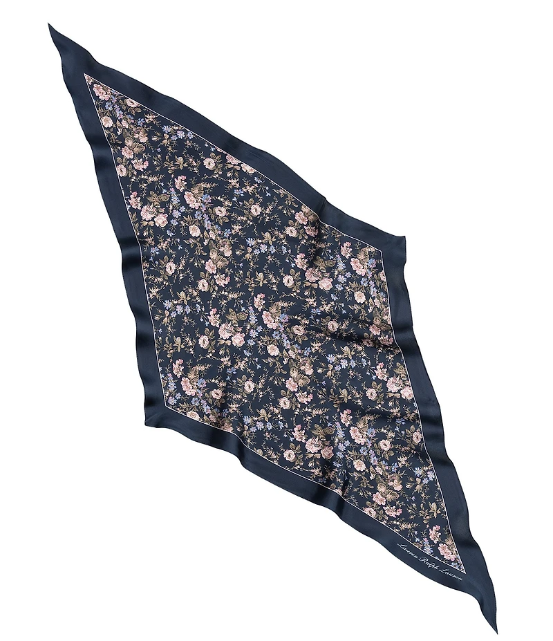 Lauren Ralph Lauren Floral Silk Large Diamond Scarf