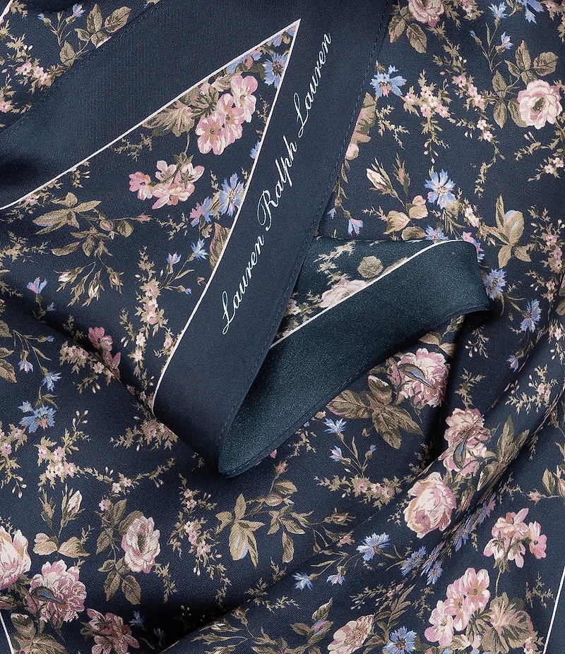 Lauren Ralph Lauren Floral Silk Large Diamond Scarf