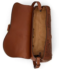 Lauren Ralph Lauren Floral Tooled Medium Tasha East-West Bag