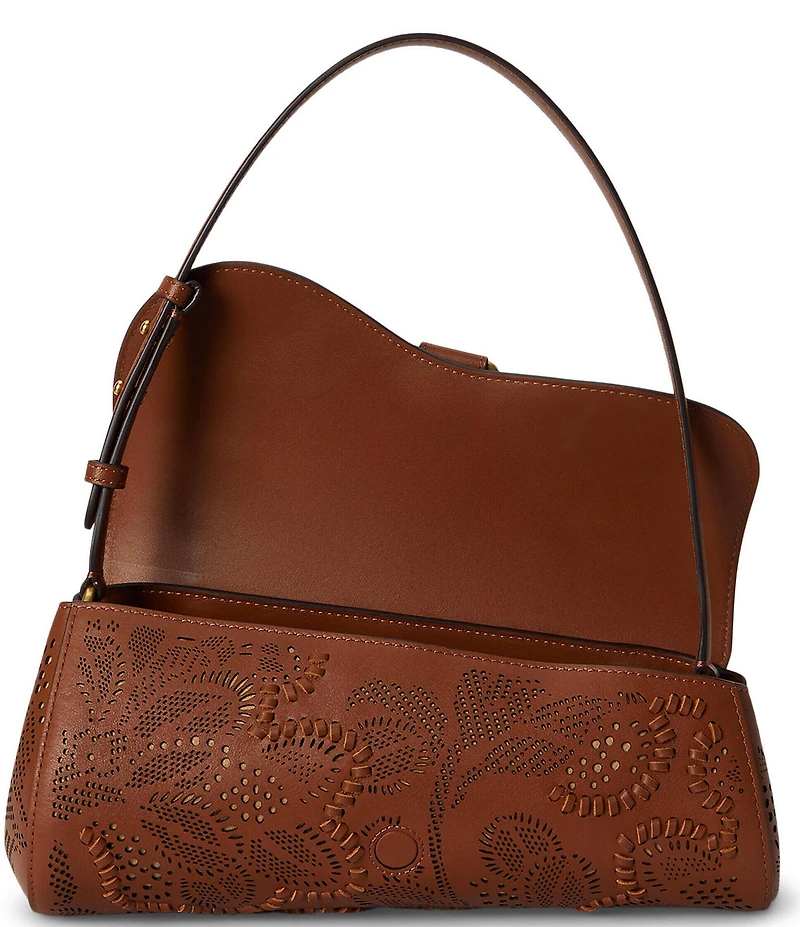 Lauren Ralph Lauren Floral Tooled Medium Tasha East-West Bag