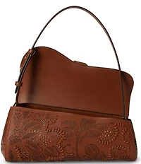 Lauren Ralph Lauren Floral Tooled Medium Tasha East-West Bag