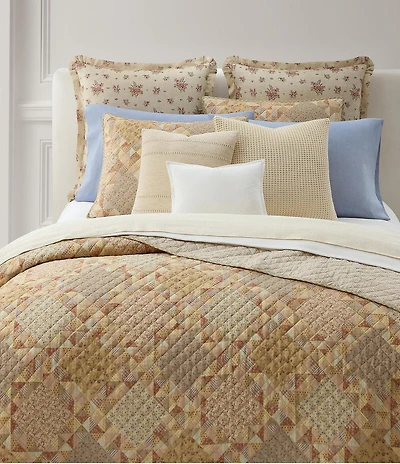 Lauren Ralph Lauren Florence Geometric Floral Patterned Lightweight Reversible Quilt
