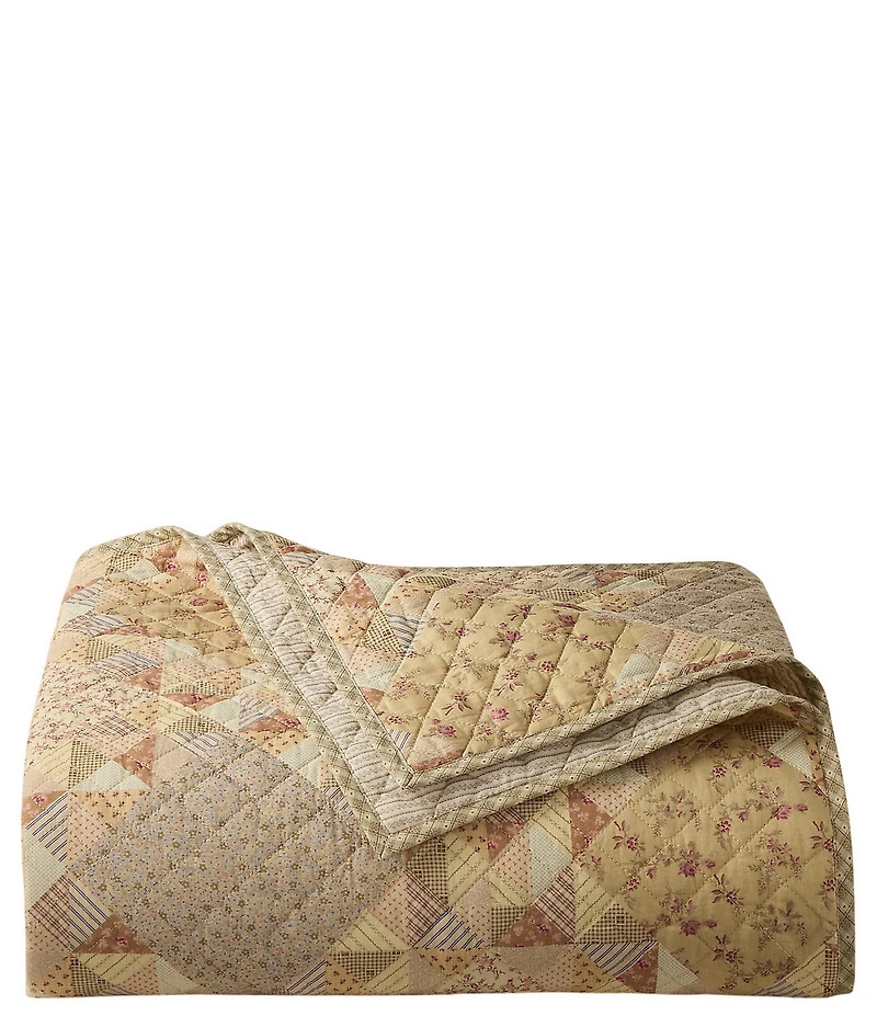 Lauren Ralph Lauren Florence Geometric Floral Patterned Lightweight Reversible Quilt