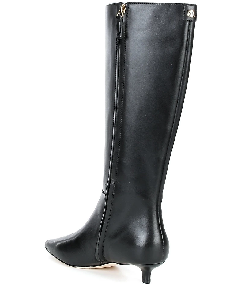 Lauren Ralph Lauren Francesca Calfskin Point Toe Tall Heeled Boots