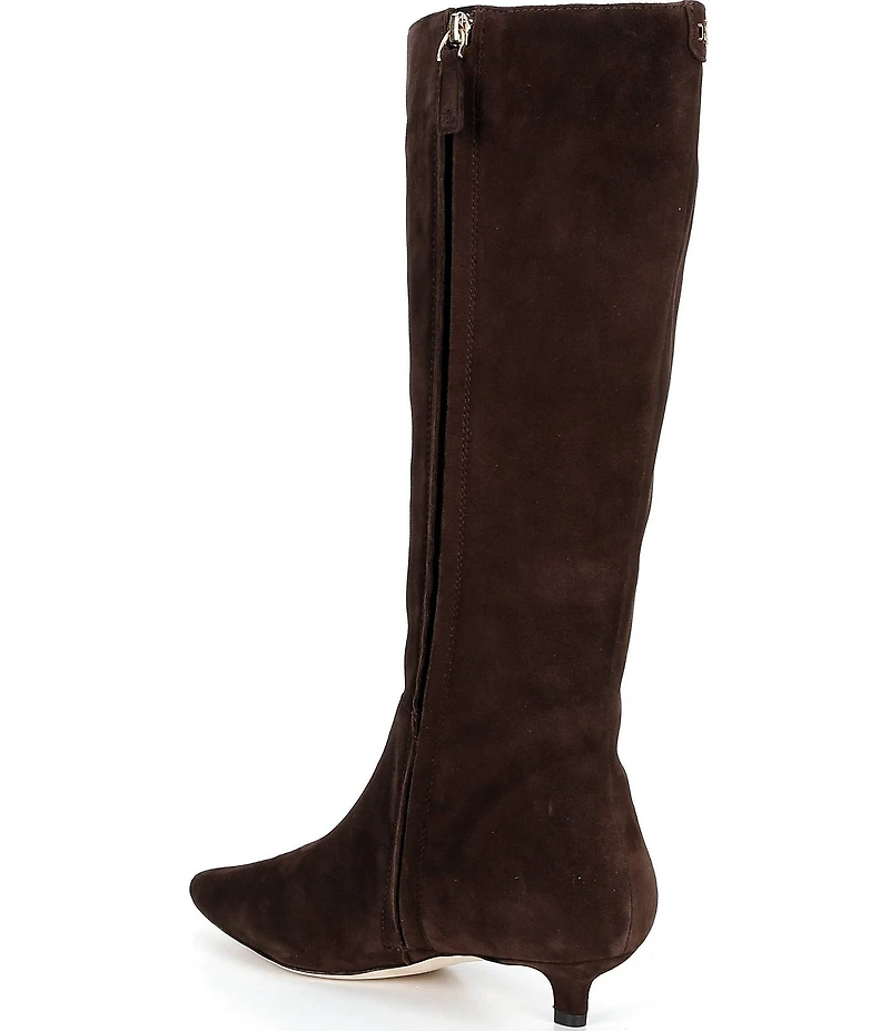 Lauren Ralph Lauren Francesca Calfskin Point Toe Tall Heeled Boots