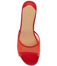 Lauren Ralph Lauren Francesca Mule Mesh Kitten Heel Sandals