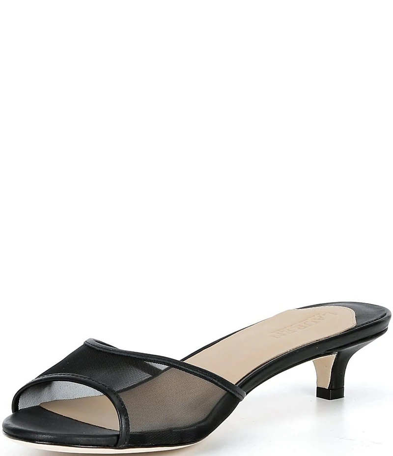 Lauren Ralph Lauren Francesca Mule Mesh Kitten Heel Sandals