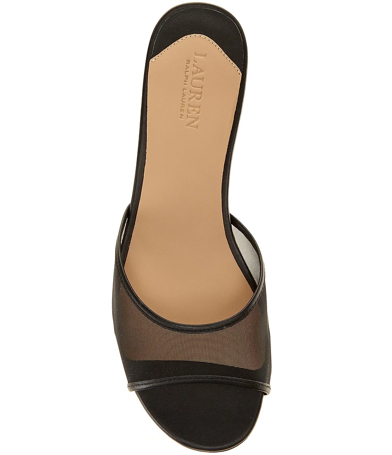 Lauren Ralph Lauren Francesca Mule Mesh Kitten Heel Sandals