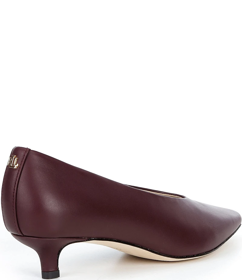 Lauren Ralph Lauren Francesca Nappa Leather High Vamp Kitten Heel Pumps