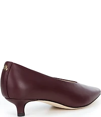 Lauren Ralph Lauren Francesca Nappa Leather High Vamp Kitten Heel Pumps
