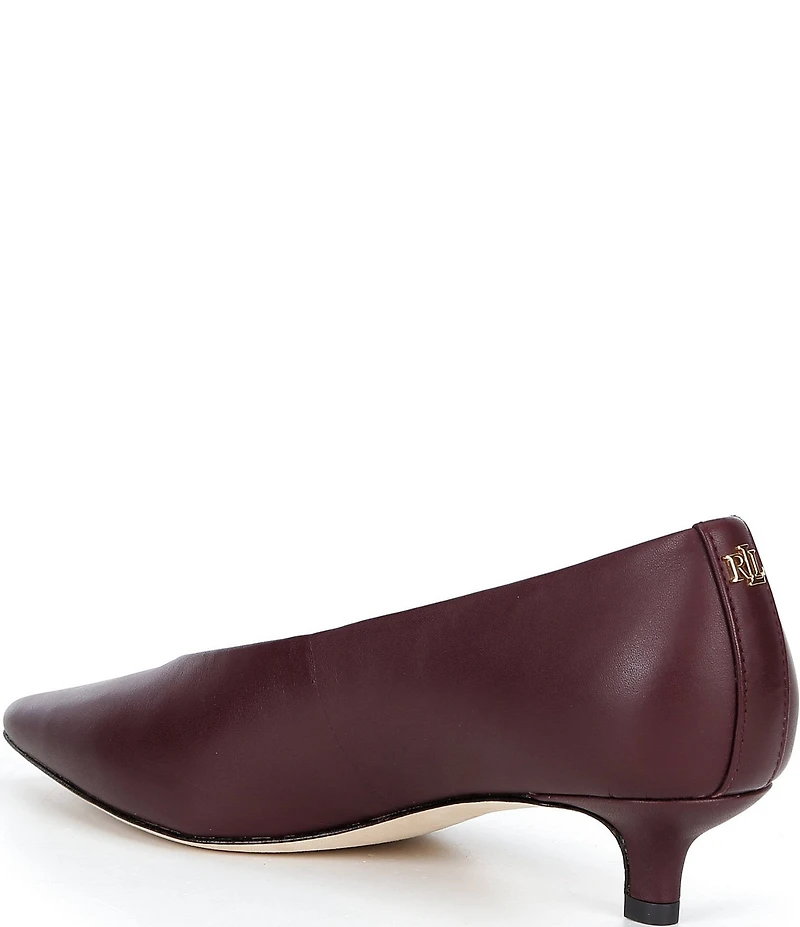 Lauren Ralph Lauren Francesca Nappa Leather High Vamp Kitten Heel Pumps