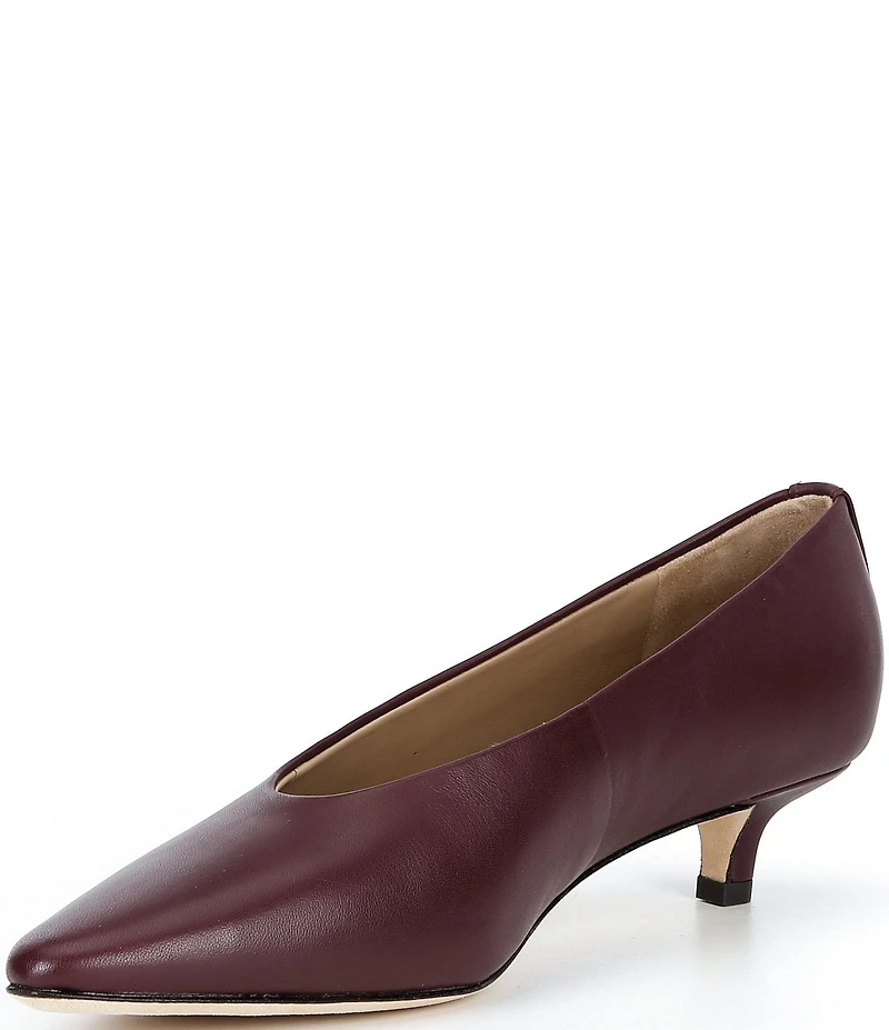 Lauren Ralph Lauren Francesca Nappa Leather High Vamp Kitten Heel Pumps
