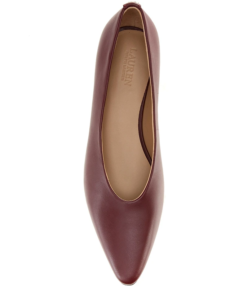Lauren Ralph Lauren Francesca Nappa Leather High Vamp Kitten Heel Pumps