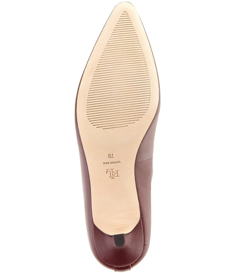 Lauren Ralph Lauren Francesca Nappa Leather High Vamp Kitten Heel Pumps